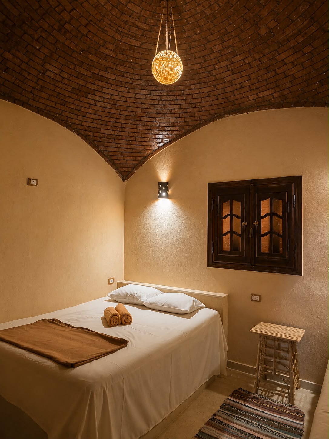 A mud-brick guest room in Siwa